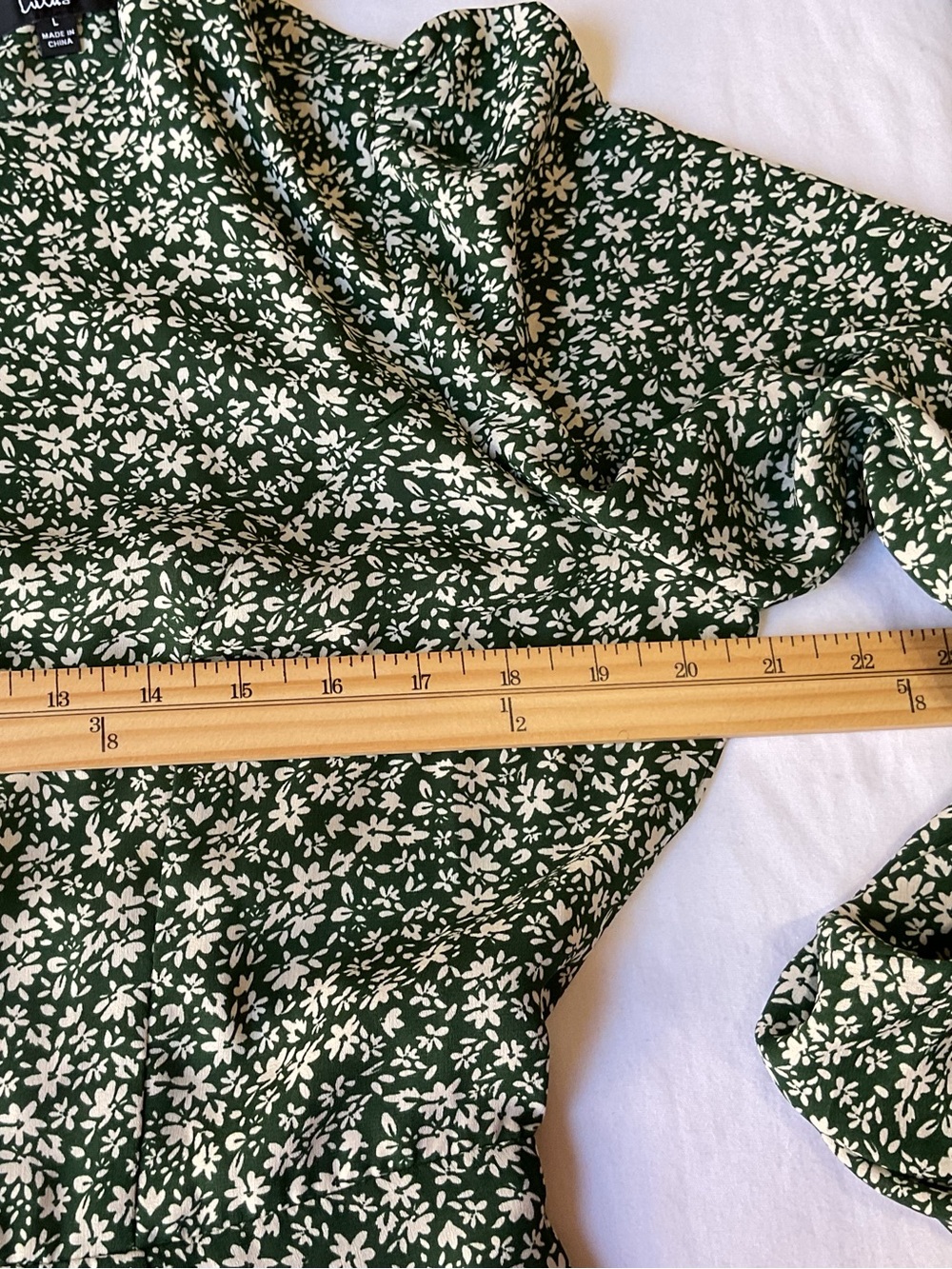 Lulus Cut Out Back w/ Button Up Detail Floral Long Sleeve Dress Womens L - Picture 9 of 15